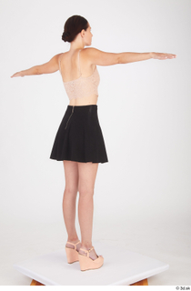  Vanessa Angel beige lace crop top beige platform sandals casual dressed standing t poses whole body 0006.jpg